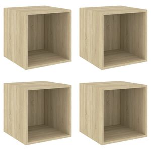 vidaXL Armoires murales 4 pcs Ch&ecirc;ne Sonoma 37x37x37 cm Bois ing&eacute;nierie