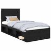 vidaXL Cadre de lit avec t&ecirc;te de lit Noir 75 x 190 cm Pin massif