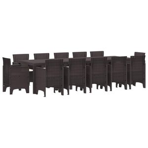 vidaXL Ensemble de salle &agrave; manger pour jardin 13 pcs Marron Rotin