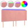 vidaXL T&ecirc;te de lit &agrave; LED Rose 183x16x118/128 cm Velours
