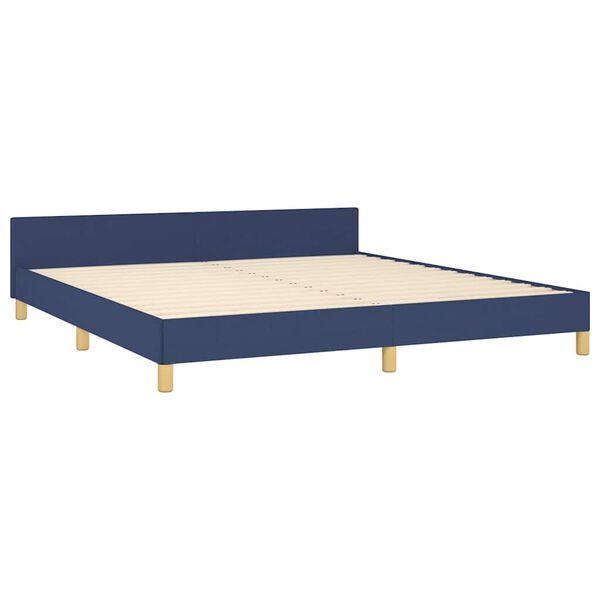 vidaXL Cadre de lit avec t&ecirc;te de lit sans matelas bleu 180x200cm tissu