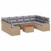 vidaXL Ensemble de canap&eacute; de jardin 10 pc Beige polyrotin