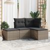 vidaXL Salon de jardin 4 pcs avec coussins gris r&eacute;sine tress&eacute;e