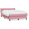 vidaXL Sommier &agrave; lattes de lit avec matelas rose 140x210 cm velours