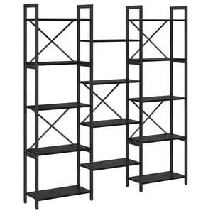 vidaXL &Eacute;tag&egrave;re 156 x 25 x 167 cm Bois d'ing&eacute;nierie Ch&ecirc;ne noir