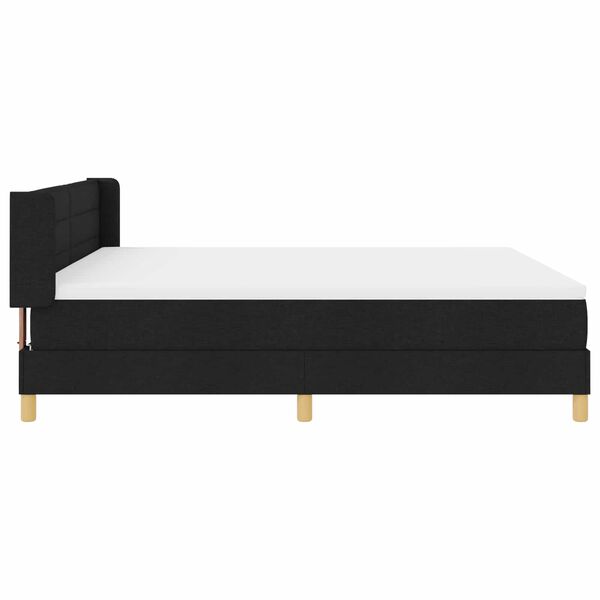 vidaXL Lit &agrave; ressorts avec matelas Noir 200 x 180 cm tissu