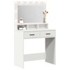 vidaXL Table de Toilette Blanc 79 x 41 x 135 cm Bois d'ing&eacute;nierie
