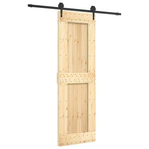 vidaXL Porte coulissante Naturel et noir 70 x 210 cm