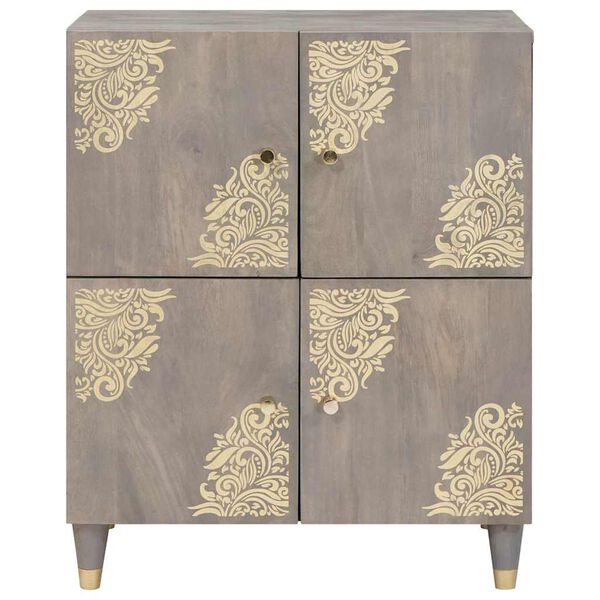 vidaXL Buffet Gris et or 60 x 33 x 75 cm Bois de mangue massif