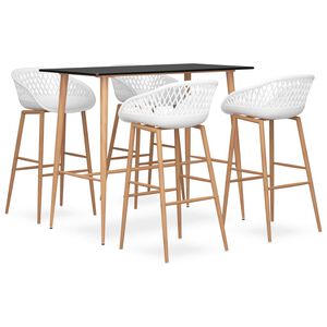 vidaXL Ensemble de bar 5 pcs Noir et blanc