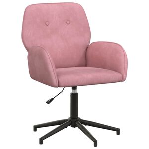 vidaXL Chaise de bureau pivotante 54 x 55 x 90 cm Rose Velours (V)