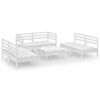 vidaXL Salon de jardin 7 pcs Blanc Bois de pin massif