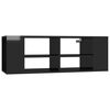 vidaXL Meuble TV mural Noir brillant 102x35x35 cm Bois d&rsquo;ing&eacute;nierie