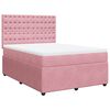 vidaXL Sommier &agrave; lattes de lit avec matelas Rose 140x190 cm Velours
