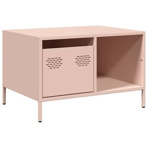 vidaXL Table basse rose 68,5x50x43,5 cm acier lamin&eacute; &agrave; froid