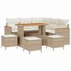 vidaXL Ensemble de canap&eacute; de jardin avec coussin Beige Poly rotin
