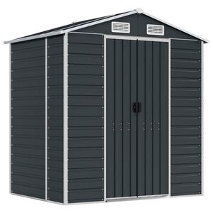 vidaXL Abri de jardin anthracite 191x130x198 cm acier galvanis&eacute;