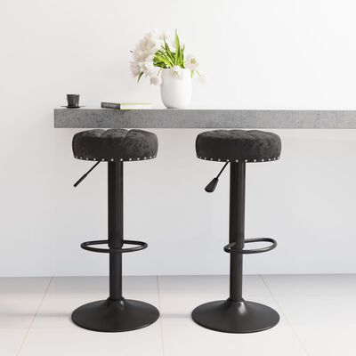 vidaXL Tabourets de bar 2 pcs Noir Velours