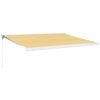 vidaXL Auvent r&eacute;tractable jaune et blanc 4,5x3 m tissu et aluminium