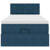 vidaXL Cadre de lit ottoman avec matelas bleu fonc&eacute; 90x200 cm velours