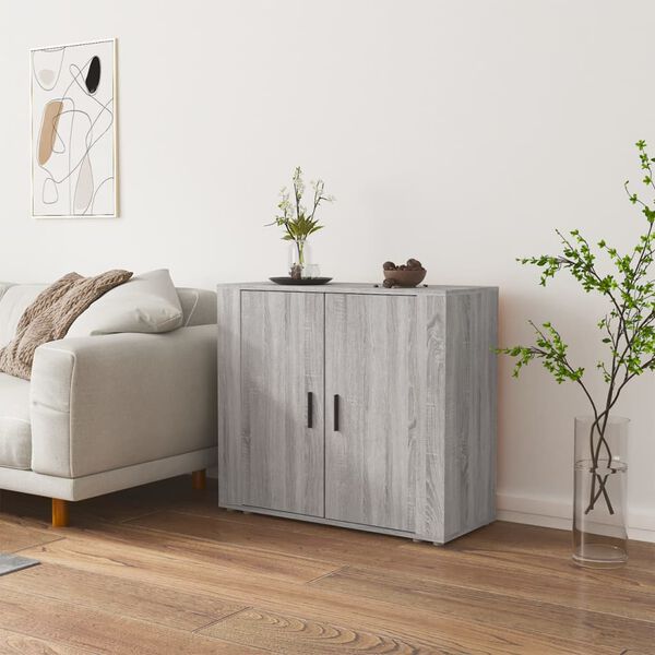 vidaXL Buffet Sonoma gris 80x33x70 cm Bois d'ing&eacute;nierie