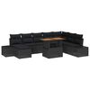 vidaXL Ensemble de canap&eacute; de jardin 9 pc Noir polyrotin