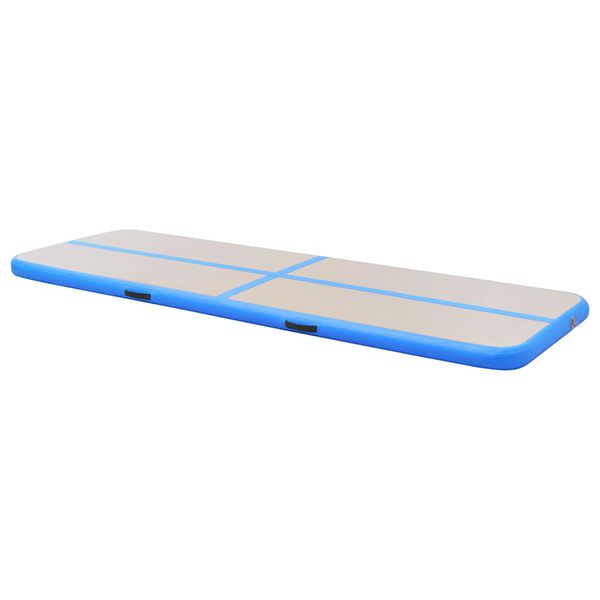vidaXL Tapis gonflable de gymnastique avec pompe 600x100x10cm PVC Bleu