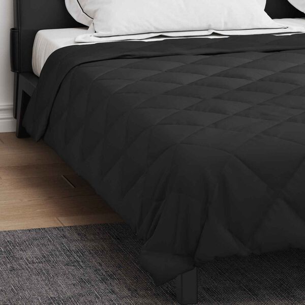 vidaXL Duvet complet toute l'ann&eacute;e Noir 220 x 240 cm Microfibre