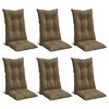 vidaXL Coussins de chaise &agrave; dossier haut lot de 6 taupe m&eacute;lang&eacute; tissu