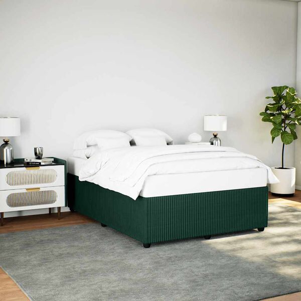 vidaXL Cadre de lit sans matelas vert fonc&eacute; 160x200 cm velours