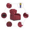 vidaXL Fauteuil de massage inclinable électrique Rouge bordeaux Tissu