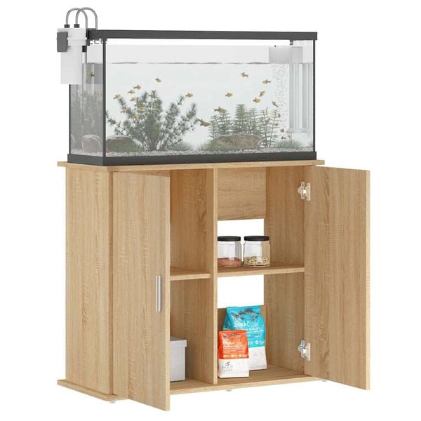 vidaXL Support d'aquarium Chêne Sonoma 81x36x73 cm Bois d'ingénierie
