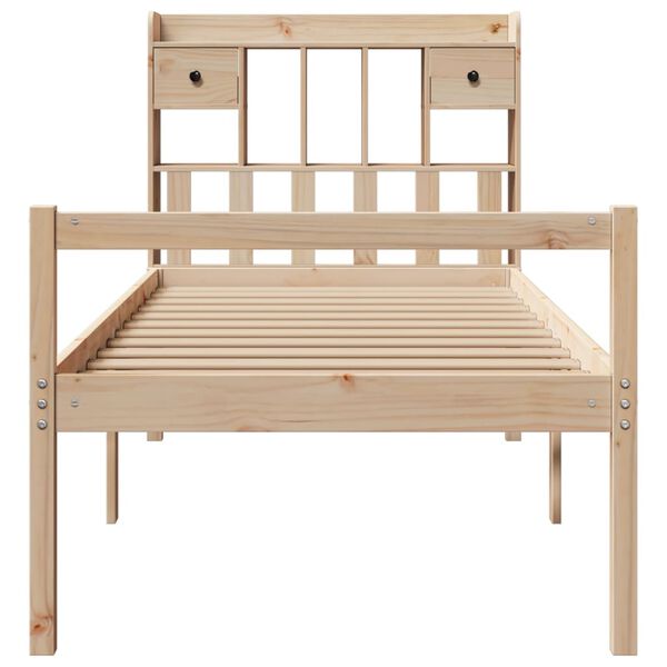 vidaXL Lit bibliothèque sans matelas 75x190 cm bois de pin massif