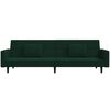 vidaXL Canap&eacute;-lit 2 places et deux oreillers et repose-pied Vert fonc&eacute;