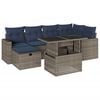vidaXL Ensemble de canap&eacute; de jardin 7 pcs avec coussins gris r&eacute;sine tress&eacute;e