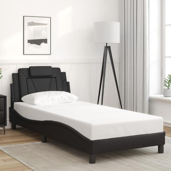 vidaXL Cadre de lit Viana sans matelas noir 80x200 cm similicuir