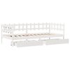vidaXL Lit de jour et tiroirs sans matelas blanc 80x200 cm bois massif