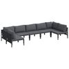 vidaXL Ensemble de canap&eacute; de jardin avec coussin 7 pcs Noir Acier