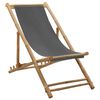 vidaXL Chaise de terrasse Bambou et toile Gris fonc&eacute;