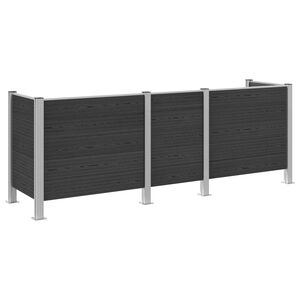vidaXL Cl&ocirc;ture de poubelle Gris 315 x 85 x 115 cm Aluminium et WPC