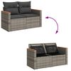 vidaXL Salon de jardin avec coussins 7 pcs gris r&eacute;sine tress&eacute;e