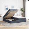 vidaXL Cadre de lit ottoman avec matelas gris fonc&eacute; 200x200 cm velours