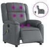 vidaXL Fauteuil de massage inclinable &eacute;lectrique gris similicuir