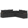 vidaXL Ensemble de Canap&eacute;s 7 pc Noir Rattan synth&eacute;tique et acier