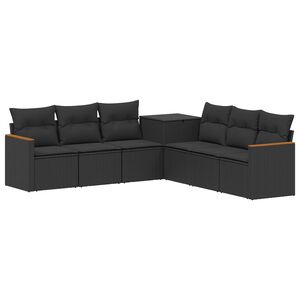 vidaXL Ensemble de Canap&eacute;s 7 pc Noir Rattan synth&eacute;tique et acier