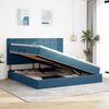 vidaXL Lit avec rangement et matelas Bleu fonc&eacute; 200 x 200 cm Velours