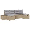 vidaXL Ensemble de canap&eacute; de jardin 6 pc Beige polyrotin