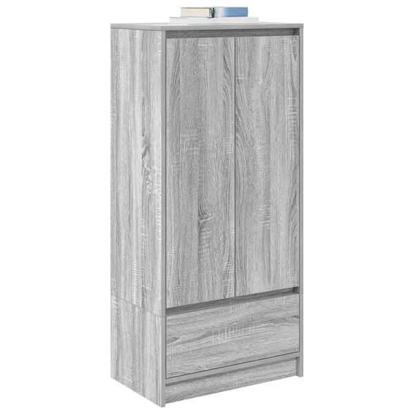 vidaXL Armoire tiroir sonoma gris 55,5x34x119,5 cm bois d'ing&eacute;nierie
