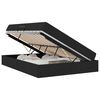 vidaXL Lit avec rangement et matelas Noir 140 x 200 cm Polyester