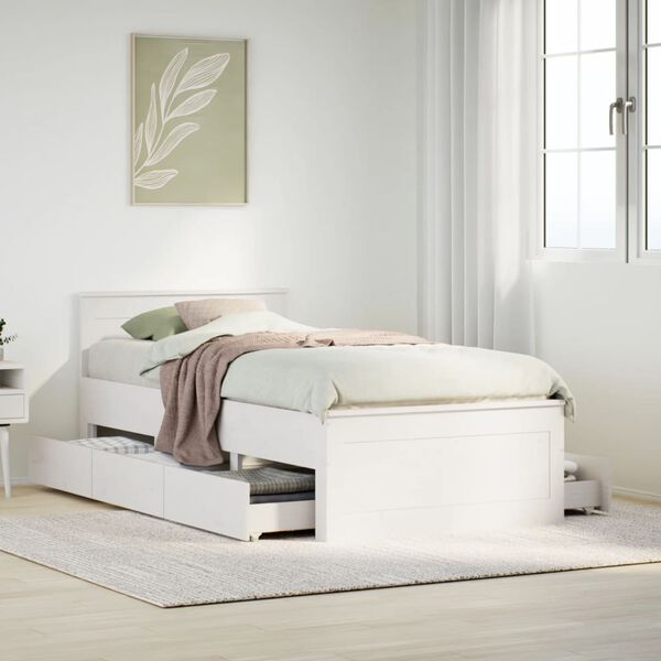 vidaXL Cadre de lit sans matelas avec t&ecirc;te de lit 90x200cm bois de pin